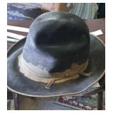 1940'S PORTIS BEAVER FELT HAT WELL USED