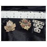 3 VINTAGE ORNATE SHOE CLIPS