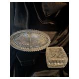 VINTAGE 24% LEAD CRYSTAL TRINKET BOX WITH RAISED
