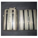 VINTAGE 2 PIECE SILVER-TONE EVANS CIGARETTE OR