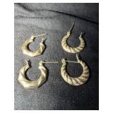 2 PAIR VINTAGE 10K MARKED EARRINGS, SEE PICTURES
