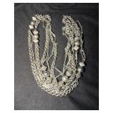 VTG SILVER-TONE NECKLACE, 52' LONG, HEAVY