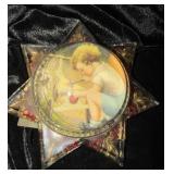 ANTIQUE VICTORIAN GOOFUS GLASS MOURNING STAR U