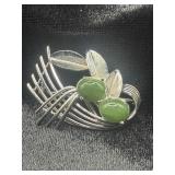 VINTAGE MODERNIST SILVER-TONE FLORAL BROOCH