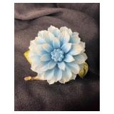 VINTAGE BLUE FLOWER BROOCH FEATURING LAYERED