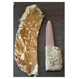 SIOUX HANDMADE STONE KNIFE W/ SHEATH