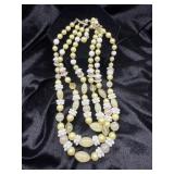 VINTAGE CHOCKER STYLE NECKLACE, PALE YELLOW AND