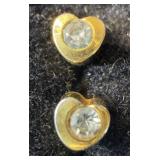 Pierced Gold and Diamond Earrings