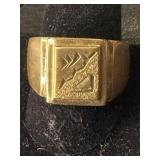 VINTAGE MEN'S SIGNET RING. MARKED 18K ON THE