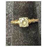 VTG 14K WITH DIAMOND RING, SZ 5.5, .0003 KG