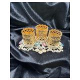 VINTAGE 1950'S GOLD-TONE FILIGREE LIPSTICK H