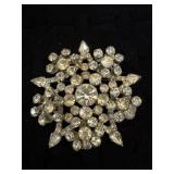 EXQUISITE TIERED SILVER-TONE WHITE RHINESTONE