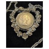VINTAGE STYLE BRITISH SIXPENCE COIN HEART