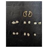 6 PAIR OF FAUX DIAMOND EARRINGS