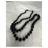 HAND-KNOTTED BLACK ONXY NECKLACE 24' LONG