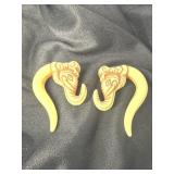 ACRYLIC ELEPHANT HANGERS/SPIRAL EAR GAUGE EARRINGS