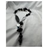 VINTAGE MIXED-MEDIA STATEMENT NECKLACE FEATURING