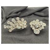 BRILLANT VINTAGE RHINESTONE EARRINGS, UNMATCHED,