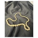 VINTAGE FAUX PEARL CHOKER NECKLACE 16'