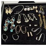 13 PAIRS OF COSTUME EARRINGS