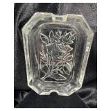 VINTAGE PRESSED GLASS PERSONAL ASHTRAY, CAN BE