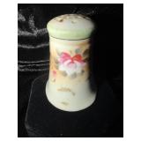 VINTAGE PORCELAIN SALTSHAKER OR HAT PIN HOLDER,
