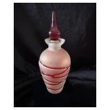 PERFUME BOTTLE, MOUTH BLOWN HANDICRAFTED RED FIRE