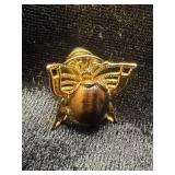 TIGER'S EYE PIN SET IN A BUTTERFLY