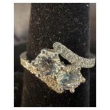 STAMPED 925 RING SET WITH BRILLANT FAUX DIAMONDS