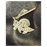 VINTAGE STERLING SILVER AND INSET DIAMOND