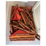 Tub of Lincoln Logs