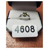 Light Green Color Stone Ring Size 6