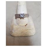 Oval White Stone Ring Size 9