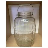 13" glass jar with heavy wire handle