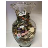 11" jar of Miscellaneous Jewelry