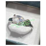 oval, clear stone ring, size 6