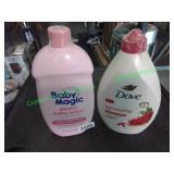 Baby lotion and Dove body wash