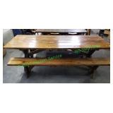 Wooden picnic table