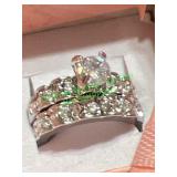 wedding set clear stone size 5.5