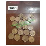 20 assorted date, wheat pennies
