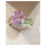 size 7 1/2 and a half purple and clear stone