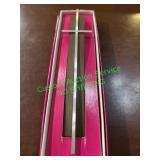 Metal with wood backed 8 inch cross