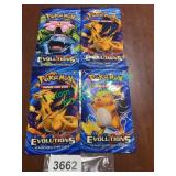 4 pack Pokémon evolutions cards