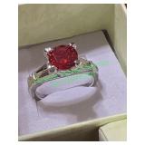Red stone ring size 5.5