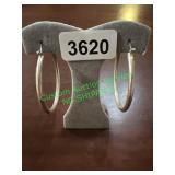 Silver colored 62 inch hoop earrings