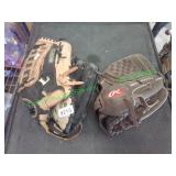 2 Baseball Gloves 14"&11.5"