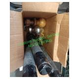 Box of 4 tow hitch ball & 6 flashlights