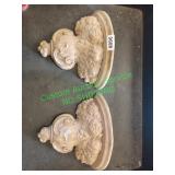 2 wall mounted plaster ledges