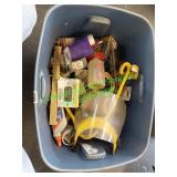 Tote of miscellaneous hand tools/hardware