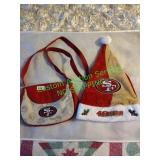 49er cross body purse & Santa hat